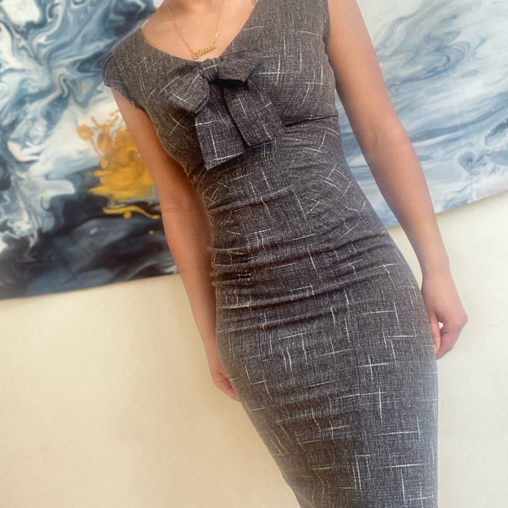 Plaidish Midi Dress